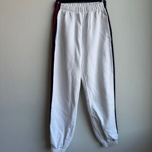 $5/$25 Brandy Melville White Blue Red Stripe Joggers Size XS Small